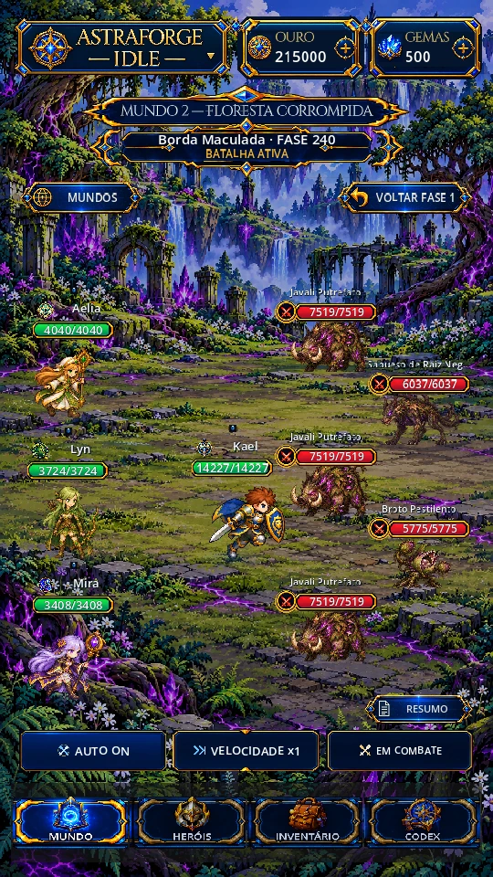 Combate real em Floresta Corrompida