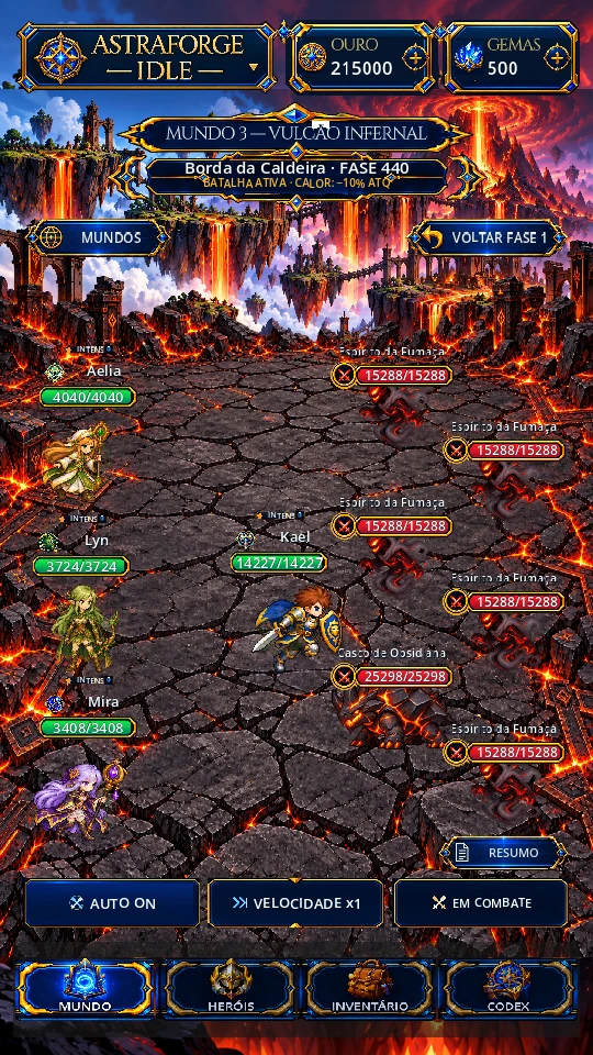 Combate real em Vulcão Infernal